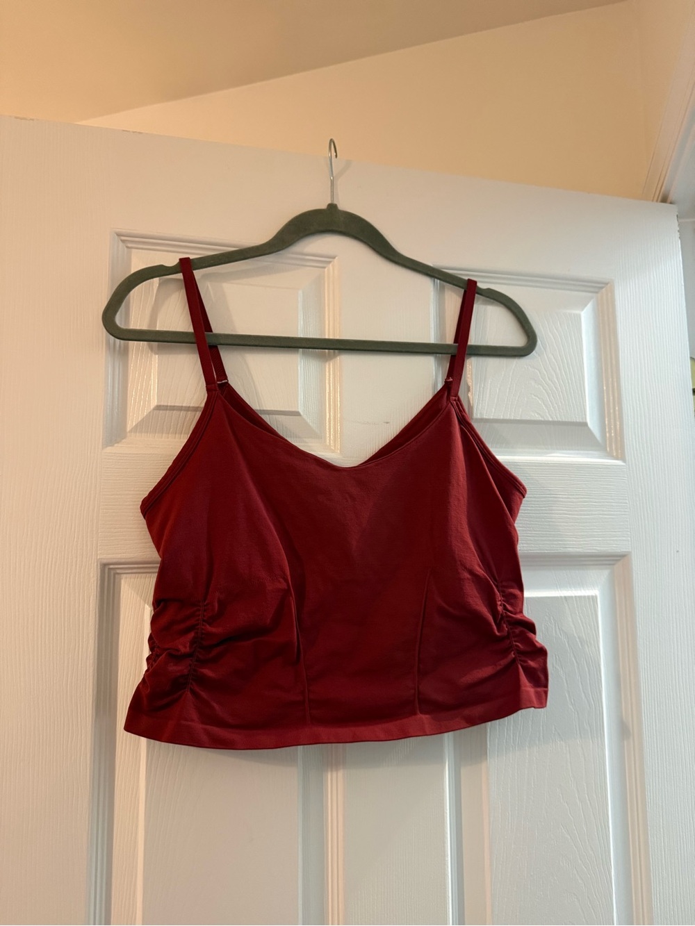 FP Movement by Free People Red V-Neck Athletic Cropped Tank with Built in Bra